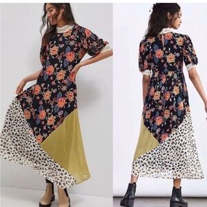 Verb Anthropologie Pallavi Singhee patchwork floral dress S